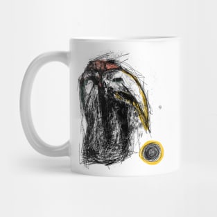 Sad bird with sun Mug